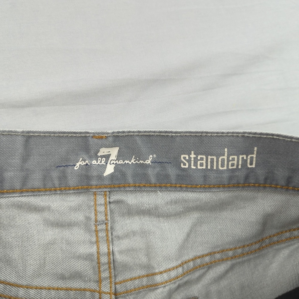 7 for all Mankind Jeans Mens 33x33 Gray Standard Straight Relaxed Casual Faded‎ - Picture 9 of 15